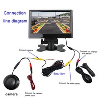카플레이 모니터 무선 카링킷 7인치 TFT LCD 스크린 차 후방 전망 12 LED 사진기 영상 주차 시스템 설치를, 한개옵션0