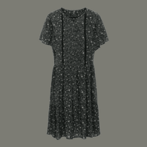 써스데이아일랜드 레이스 핀턱 블록 꽃 패턴 원피스 T234MOP261W 반팔원피스