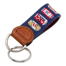 정품 Huck Venture 가죽 핸드 스티치 니들포인트 열쇠 고리 또는 고리 샷건 쉘, Beer Can