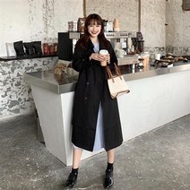 여성 트렌치코트 기본 느슨한 더블 브레스트 v 넥 패션 우아한 숙녀 캐주얼 봄 가을