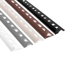 PVC 라운드 재료분리대(8 10 12mm) 5Color 2.4M _모서리마감 코너비드 코너몰딩 타일몰딩 L자몰딩 PVC몰딩 알루미늄몰딩 꼼꼼이 바닥마감 데코타일 타일재료분리대, 블랙, 12x12mm