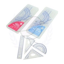 새임 삼각자 각도기 세트 색상랜덤 직각삼각자 수학교구셋트 초등각도기