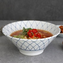 일본그릇 블루라인 면기 소면기 라면기