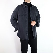 바쏘옴므 2022 F/W 블랙 오버핏 미니멀 아웃 포켓 셔츠형 자켓 W3GU53 BK