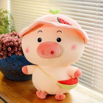 아기돼지인형 과일돼지인형 수면쿠션, 핑크