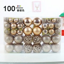 크리스마스 장식 70 멀티 팩, 로즈골드 박스에 공 100개