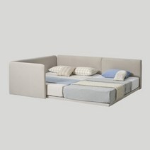 한샘 스테디2 하이 패밀리침대 Q+SS 한쪽가드형 데이베드 색상2종 매트별도, B형 뉴트럴베이지(B)