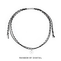 디바테일 [RAINBOW발찌]92.5 Silver Initial Black Mix Misanga Anklet