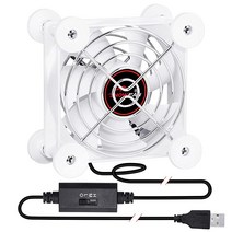 SNOWFAN 무소음 USB 컴퓨터 팬 80mm USB 팬 캐비닛 팬 5V 무소음 냉각 수신기 DVR 플레이스테이션/AV 캐비닛/TV 박스/Xbox 게임 콘솔용 (80mm 블랙, 80mm_White