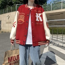 여성야구점퍼 유니폼 자켓 여자 봄 가을 의류 중 일본 대학 스타일 재킷 탑스