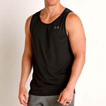 언더아머 남성 블랙 헬스용 민소매 티셔츠 웨이트 런닝 스포츠 반팔티