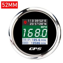 운행기록장치 차량 GPS 운행기록계 85/52mm 디지털 GPS 속도계 방수 조정 Mph 매듭 Km/h 자동차 RV 캠핑카, 03 BS 52mm