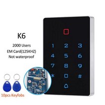 대문번호키 현관문 전자 도어락 자동문 방수 와이파이 스마트 Tuya 앱 백라이트 터치 125khz RFID 카드 액세스 제어 키패드 WG26 출력 알람 관리 지원, K6-10pcs Keyfob