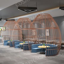 철새장 야외 호텔 레스토랑 새장 정원꾸미기 디딤석 용품 FRP조형물 카페조형물 전원주택조경 대형 레스토랑 식당, 로즈골드  지름 2.2m 높이 2.5m