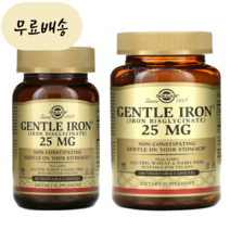 솔가 철분제 젠틀 아이언 25mg 90개입 [미국 직배송] 2. 철분 180정, 1개, 90개