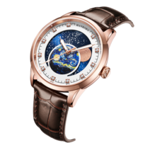 남자명품시계 한보로 지구 별이 빛나는 기계식 자동 문페이즈 스틸 용 럭셔리 남자예물시계