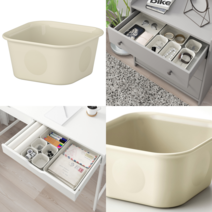 이케아 책상용품 NOJIG 노이그 정리함 플라스틱/베이지 10x10x5 cm