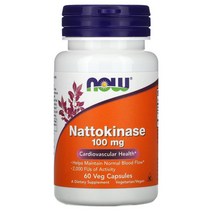 나우 푸드 나토키나아제 100mg 스테아르산 베지 캡슐 60정, 120 개 Now Foods (나우 푸드)
