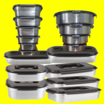 리얼리빙 스텐밀폐용기 17종 국내산, 직사각 핸디형 1호 (2400ml)