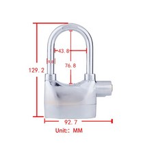 범용 자전거 바이크 오토바이 차고 알람 자물쇠 잠금 장치 도난 방지 3 키 110db 브레이크 디스크, [06] silver-2