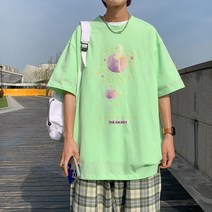 주니어반팔티 2022 여름옷 남성의류 이니셜 플라워 프린팅 남자 루즈핏 t셔츠 A411 1T0179 4996736862