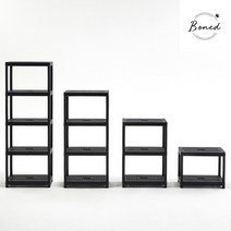 크라운 라탄 3단 4단 5단 다용도실 플라스틱 베란다 세탁실 슬림 틈새 수납 선반, L사이즈/블랙/4단