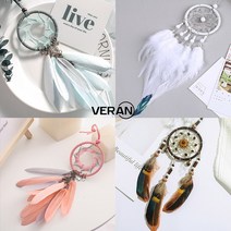 VERAN 정품 차량용 미니 드림캐처 고퀄리티 인테리어, 옐로우블루