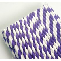 일회용 종이빨대 6mm 인체무해한 친환경 종이스트로우 아이스빨대, 보라색 종이빨대 100개-PSA55-1개
