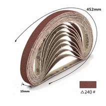앵글그라인더60 ~ 600 그릿 앵글 그라인더 샌딩 벨트 어댑터 용 15mm x 452mm 샌딩 벨트 10 개, 03 10pcs 240 Grit Belts