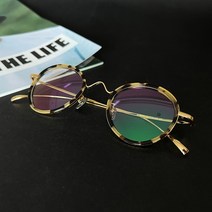 레트로 금테 뿔테 안경테 퓨어 티타늄 수제 알작은 동글이 안경 여자 남자 소두