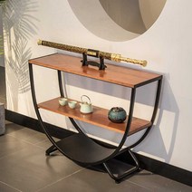 현관 테이블 모던 디자인 인테리어 선반 2단 파티션, 60x25x55  나무 패널 조립