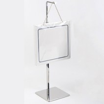 높이조절 T자형 미니 배너 거치대 미용실 요금표 피부관리실 메뉴판 가격표 뷰티샵 네일샵 세우는 간판 꽃집 입간판 부동산 네일 실내 카페 커피 베너 POP 스탠드 홀더 집게 안내문, 화이트