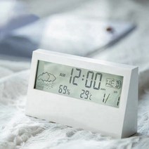 웰닷 디지털 요일 습도 온도 투명LCD 시계 알람 온습도계 기능, 상세페이지 참조