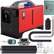 무시동히터 vevor 3 5 8kw 12v 디젤 에어 히터 소음기가있는 미니 히터 일체형 자동차 버스 rv 트럭 suv 용 lcd 스위치 원격 제어, 8kw 레드 LCD