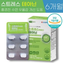 코오롱제약 스트레스 케어엔 테아닌 500mg 홍경천 스트래스 긴장 완화 우울증 개선 도움 영양제 감태 추출물 식약청 인증 건강 기능 식품, 6박스 (180정) - 6개월분