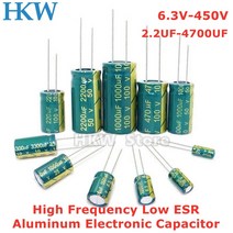 캐패시터 2-50pcs 알루미늄 전해 콘덴서 6.3v 10v 16v 25v 63v 100v 400v 고주파 낮은 esr 47 미크로포맷 330 미크로포맷 470 미크로포맷 20, 25v3300uf 5개