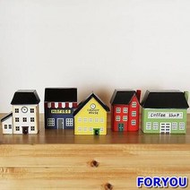 ForU29 미니 컨츄리 하우스 5P 셋트 도어벨 소품집들이 도자기장식 장식품 엔틱소품, 상세페이지 참조