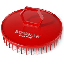 Bossman 두피 마사지기 및 샴푸 샤워 브러시 헤드 스크러버 수염 각질 제거제 모발 비듬 컨트롤 (레드) 6211934224