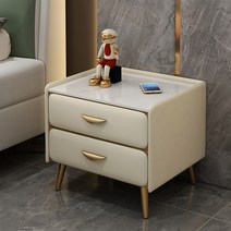 스마트 침대 원목 협탁 무선충전 usb 블루투스 스피커 잠금장치 조명 무드등, 기본 베이지+슬레이트