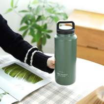 코멕스 1L 스텐 손잡이 보냉 보온병 캠핑용 얼음 휴대용 텀블러 보틀 물병, one size