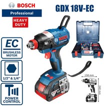 저무리 Bosch-GDX 18V-EC 충전식 브러시리스 리튬 배터리 스크루 드라이버 임팩, 01 GDX 18 V-EC