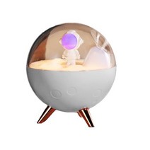 자동습도조절가습기 350ML 우주 비행사 USB 충전식 2000mAh 배터리 무선 공기 가습기 따뜻한 LED 밤 빛 홈 선물에 대 한 133581, WHITE