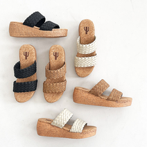 통굽 웨지 코르크 더블 슬리퍼 휴가지 토오픈 패션 굽높은 바닷가 사무실