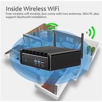 BEBEPC미니인텔코어i7-7500Ui5팬리스컴퓨터 300M와이파이HDMI윈도우4K오피스, 04Corei37100U_048GBRAM512GBSSD