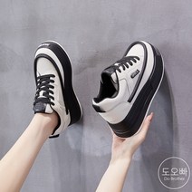 도오빠 여성 키높이 스니커즈 가죽 운동화 7.5cm 통굽 로우탑 여자스니커즈 발편한 사계절 신발