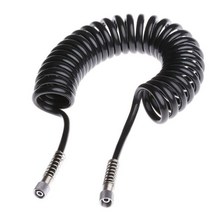 흑편사호스 N7MD for 3M 4 x 6mm Flexible PU Recoil Hose Spring Tube Black For Compressor Air Tool, [01] Black