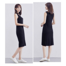 오너클랜 여성 여름 데일리 민소매 면 미디움 원피스 치마