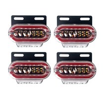 4 x 트럭 사이드 라이트 조명 24V RGB LED 트레일러 클리어런스 라이트 방향 지시등 레드 화이트 앰버 블, 03 Red