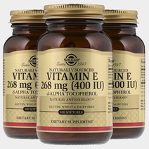 솔가 비타민 E 400IU D-알파 토코페롤 소프트젤, 100개입, 3개
