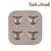 hanomad 에어프라이어 아기 곰돌이 모양 마들렌틀 팬 4구 (미니오븐 입문자 에프팬), 1개